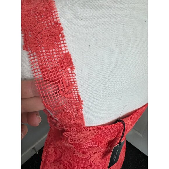 Romeo Juliet Couture Coral Lace Overlay Sleeveless Dress Medium Womens NWT Core - Picture 14 of 16